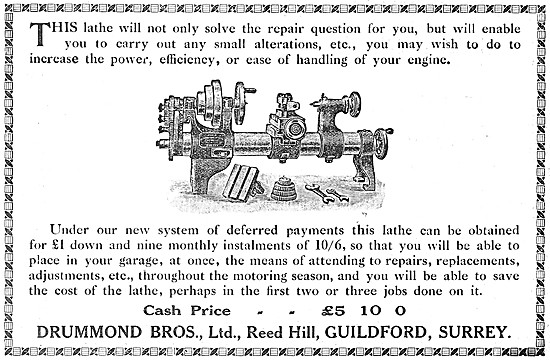 Drummond Lathes 1914 Advert                                      