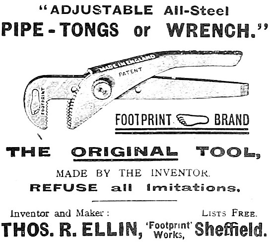 Thos Ellin Footprint Brand Pipe-Tongs & Wrenches                 