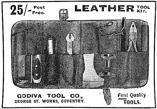 Godiva Leather Motor Cycle Tool Kit 1920 Advert                  