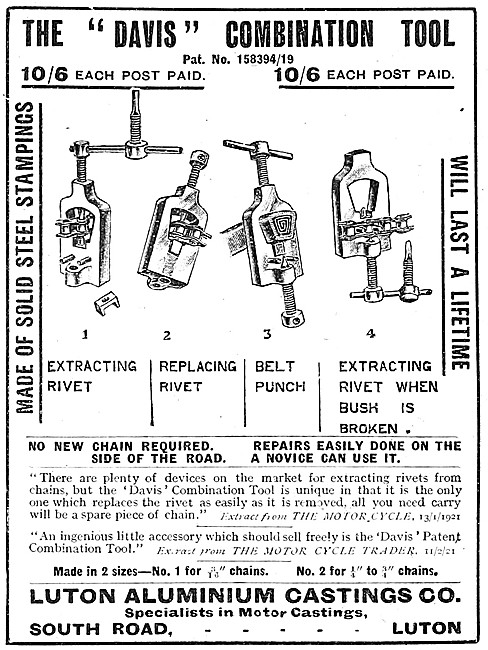 The Davis Combination Motorcyclists Tool 1922                    