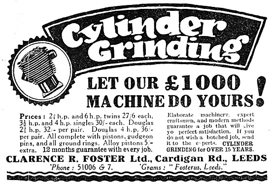 Foster Cylinder Grinding Machinery 1927                          
