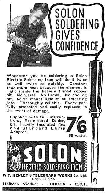 1936 Solon Electric Soldering Iron                               