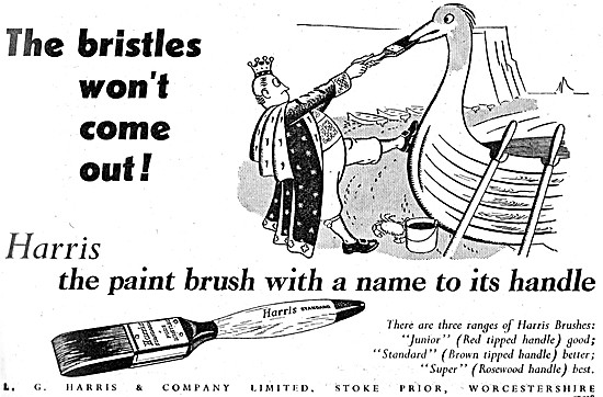 Harris Paint Brushes 1951 Advert                                 