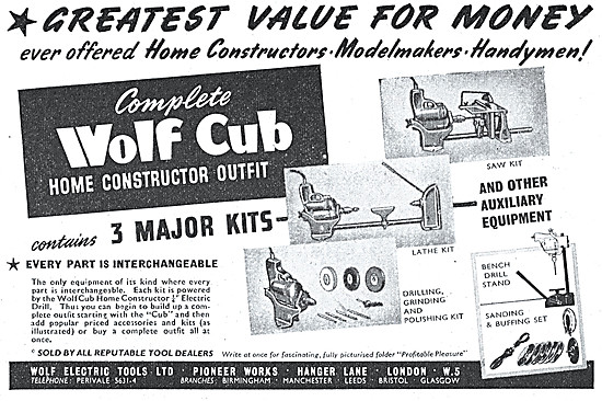Wolf Electric Tools - Home Lathe Set 1953 Kits                   