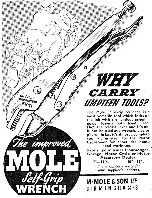 Mole Self-Grip Wrench - Mole Grips 1953 Advert                   