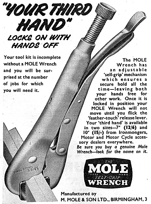 Mole Wrench - Mole Grips 1963 Advert                             
