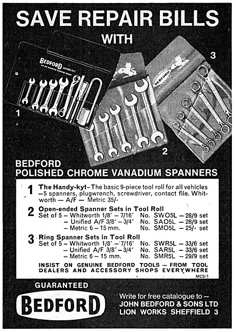 Bedford Spanners - Bedford Chrome Vanadium Spanners              