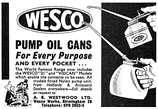 Wesco Pump Oil cans - Wesco Visiscan Oil Can 1966                