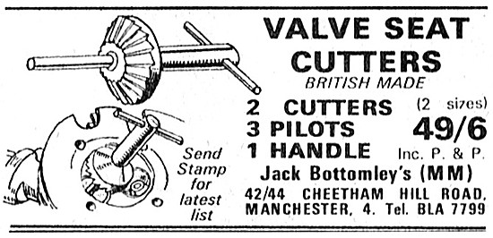 Jack Bottomley Valve Seat Cutting Tools                          