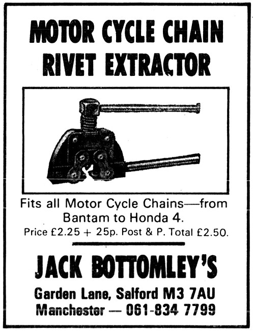 Jack Bottomleys Motor Cycle Rivet Extractor                      
