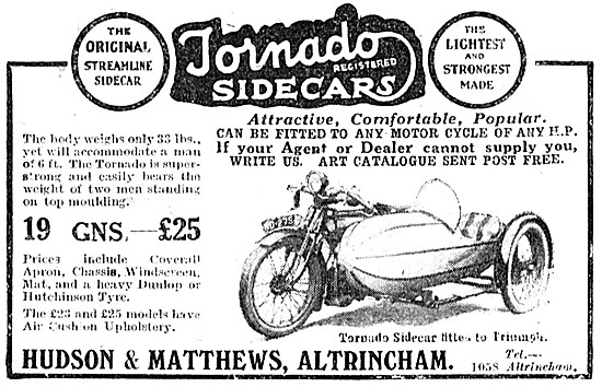 1923 Tornado Sidecars                                            