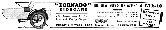 1929 Tornado Sidecars Super Lightweight Model                    