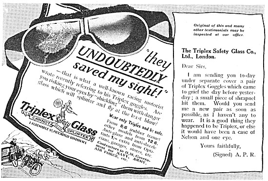 Triplex Goggles - Triplex Safety Glass                           
