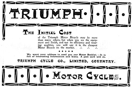 1904 Triumph Motor Bicycle Advert                                