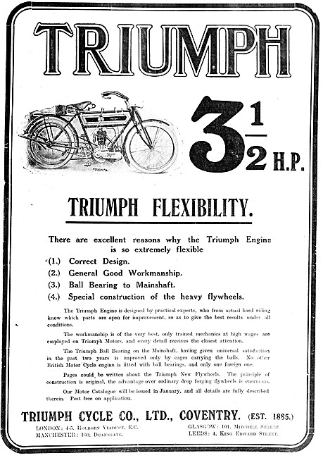 1907 Triumph 3 1/2 hp Motor Cycle                                