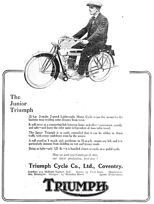 1914 Triumph Two-Stroke Motor Cycles                             