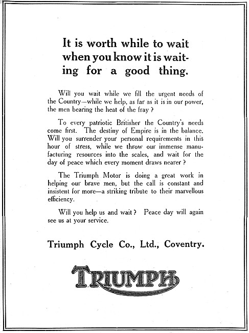 WD Triumph Motor Cycles                                          