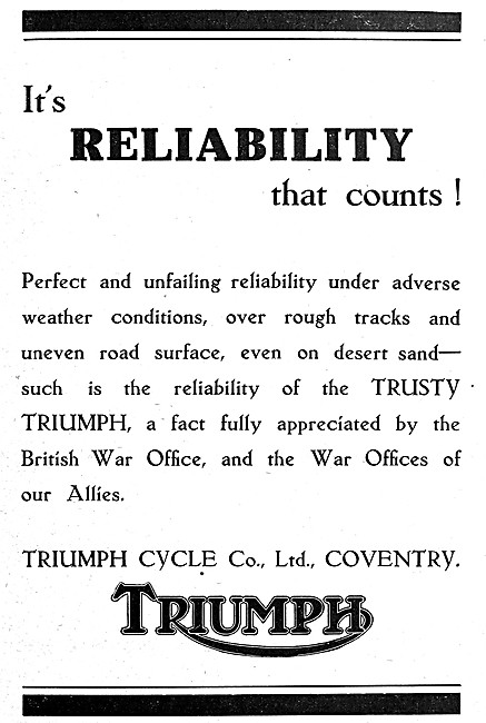 Triumph Motor Cycles 1916                                        