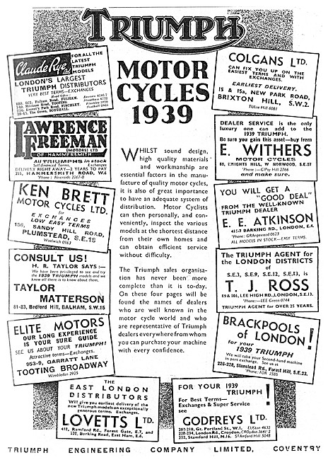 Triumph Motor Cycles 1938                                        