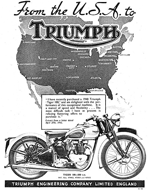 1943 Triumph Tiger 100 500cc                                     