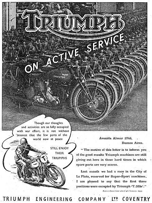 Triumph Motorcycles On Active Service                            