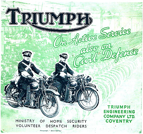 Triumph Civil Defence Despatch Riders Machines 1944              