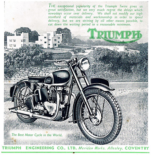 Triumph Vertical Twin Motor Cycles 1946                          