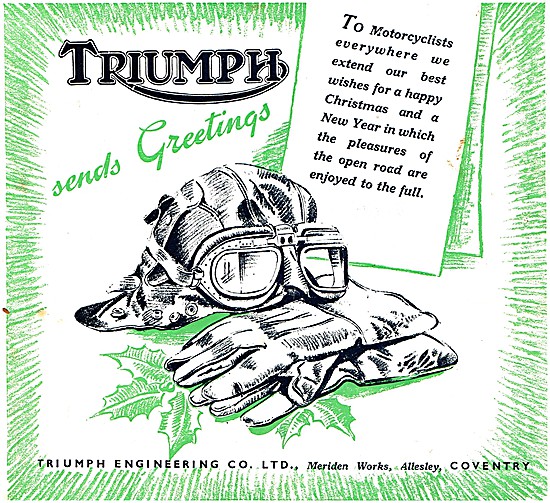 Triumph Motor Cycles Christmas Greetings                         