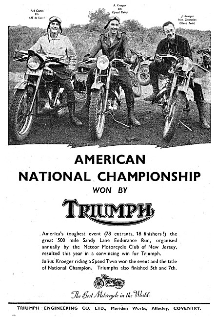 Triumph Motorbikes 1947                                          