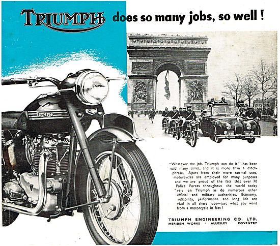 Triumph Vertical Twin Models For 1953 - Triumph Thunderbird      