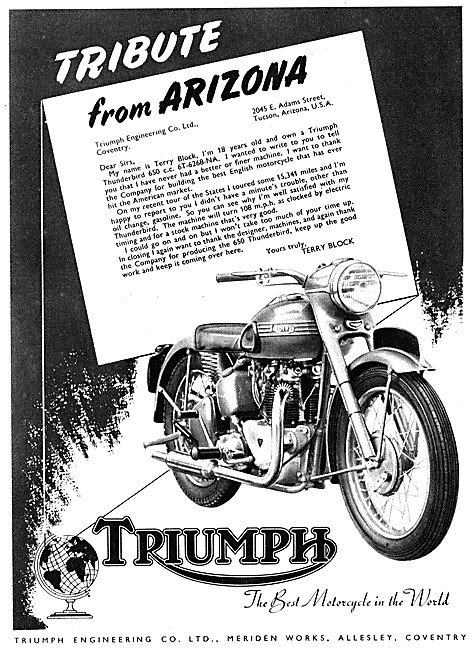 1953 Triumph Thunderbird  - Triumph 6T                           