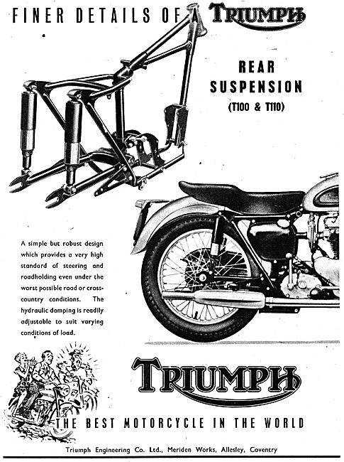 1954 Triumph T100 Triumph T110 Advert                            
