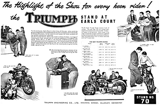 Triumph Motor Cycle Models 1955                                  