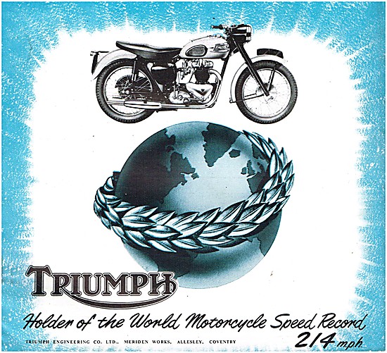 1957 Triumph Vertical Twin Motorcycles Advert                    