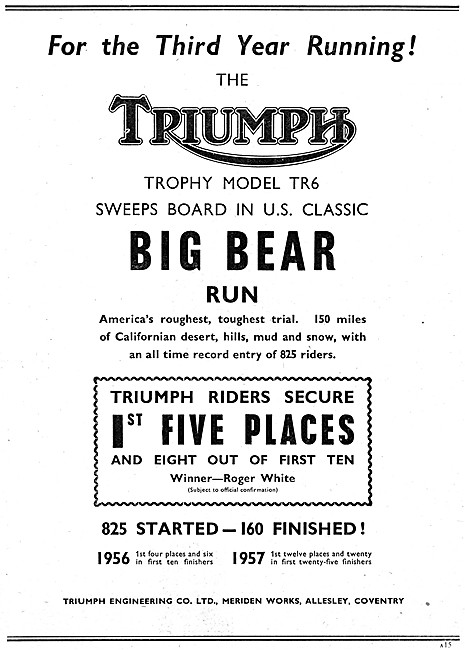 Triumph TR6 1958 Big Bear Run                                    