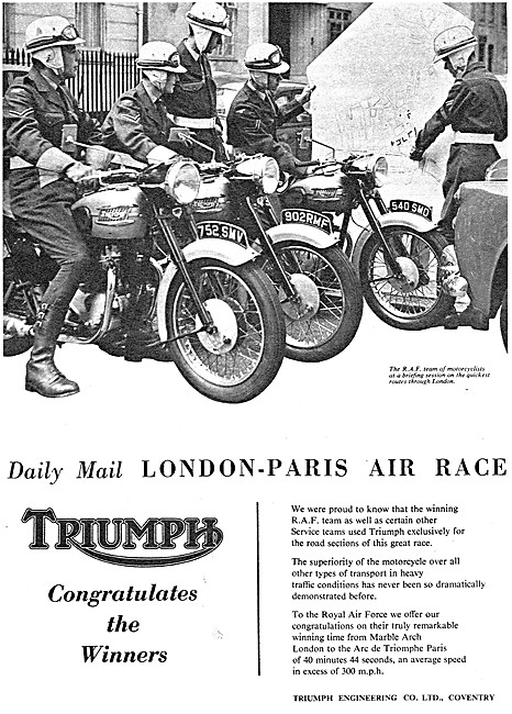 Triumph Motor Cycles RAF Police 5TA                              
