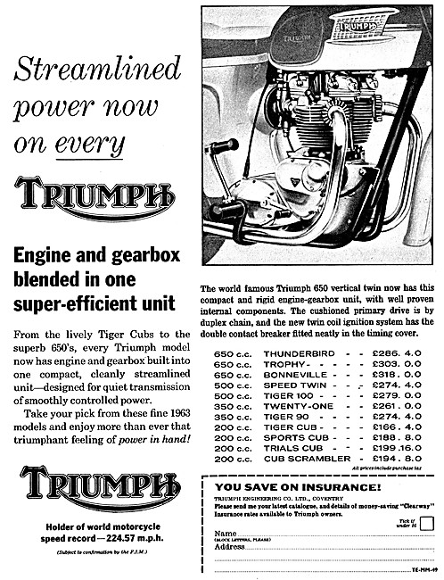 Triumph Thunderbird 650 - 1963 Triumph Twins                     