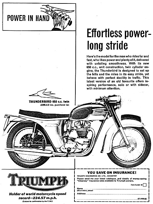 1963 Triumph Thunderbird 650                                     