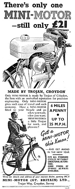 Trojan Mini-Motor Motorised Cyclewheel 1951                      