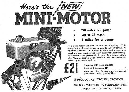 Trojan Mini-Motor Motorised Cyclewheel 1951                      