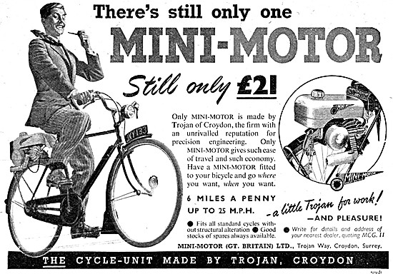 Trojan Mini-Motor Motorised Cyclewheel 1951                      