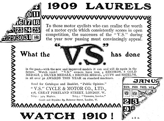 V.S.Motor Cycles - VS Motor Cycles 1909                          