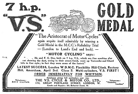 V.S.Motor Cycles - 7 hp VS Motor Cycles                          