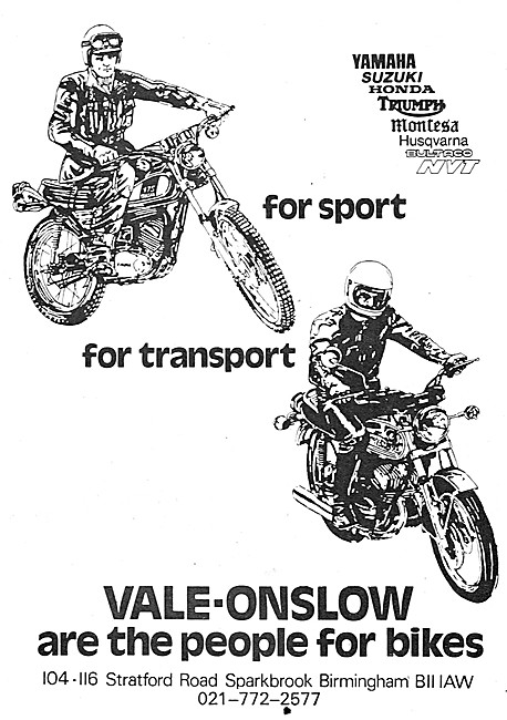 Vale Onslow Motorcycle Sports Machines                           