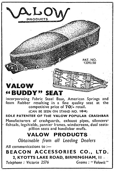 Valow Motorcycle Accessories - Valow Motor Cycle Buddy Seat      