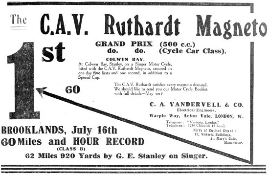 1913 Vandervell Ruthardt Motor Cycle Magneto                     
