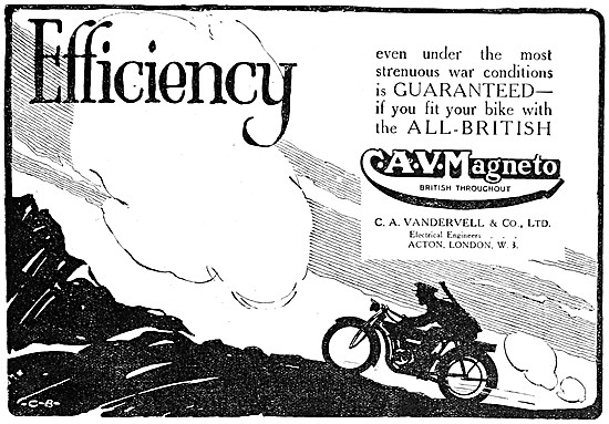 Vandervell Magnetos 1918 Advert                                  