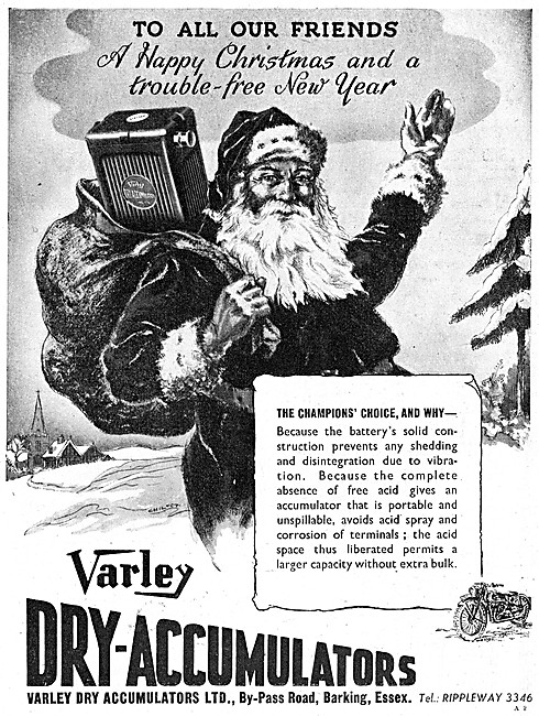 Varley Dry-Accumulators - Varley Seasons Greetings 1946 Adver    