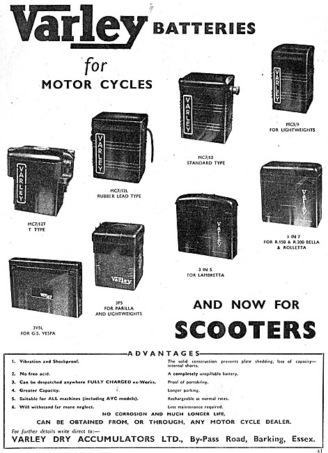 Varley Motor Cycle Batteries                                     