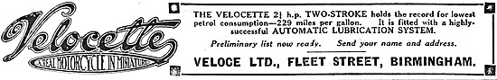 1919 Velocette 2 1/4 Two-Stroke Motor Cycle                      